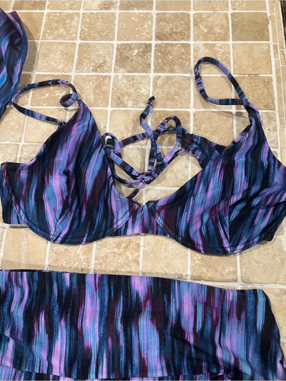 JMP the Label Blue & Purple Print Bikini & Coverup - Picture 3 of 11